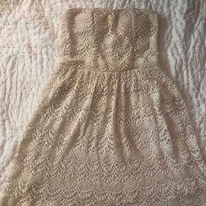 Strapless lace dress